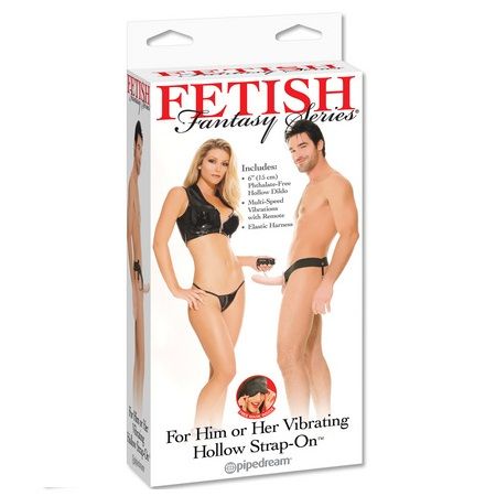 Harnais vibrateur creux pour LUI et elle naturel 14CM — FETISH FANTASY SERIES