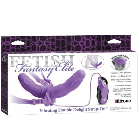 Vibrating double delight strap-on purple — FETISH FANTASY ELITE