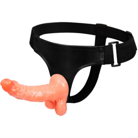 Harnais avec pénis réaliste et culotte réglable ultra passionnée 15.5 CM