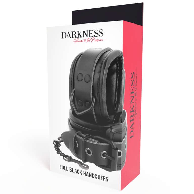 Menottes réglables en cuir noir — DARKNESS, vue 6