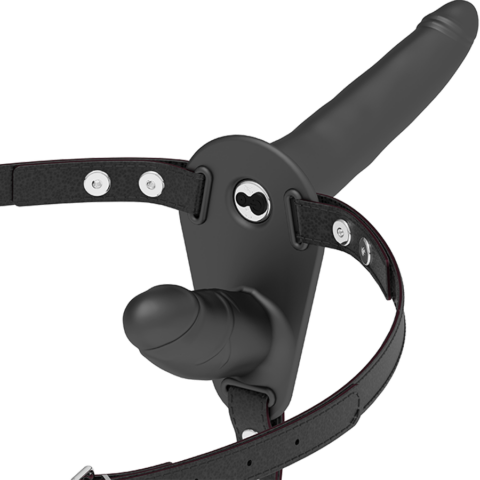 Vibrateur noir double pénétration — FETISH SUBMISSIVE HARNESS