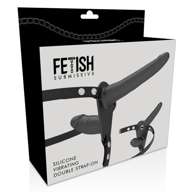 Vibrateur noir double pénétration — FETISH SUBMISSIVE HARNESS, vue 6