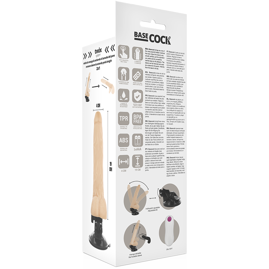 Vibrateur naturel réaliste télécommande 19 CM -O- 4 CM — BASECOCK, vue 5