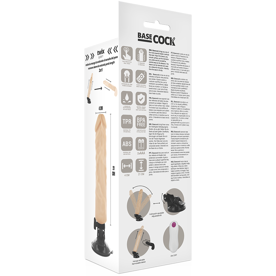 Vibrateur réaliste télécommande naturel 21 CM -O- 4 CM — BASECOCK, vue 5