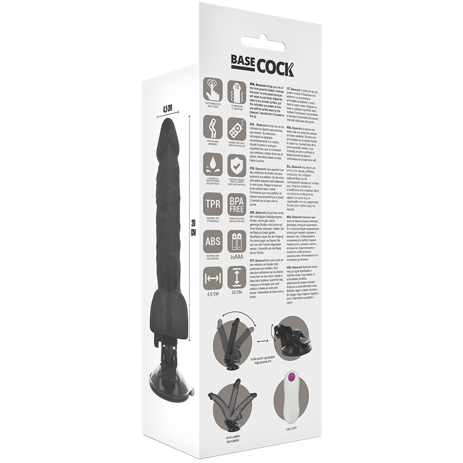 Vibrateur articulable télécommande noir 20 CM -O- 4.5 CM — BASECOCK, vue 6