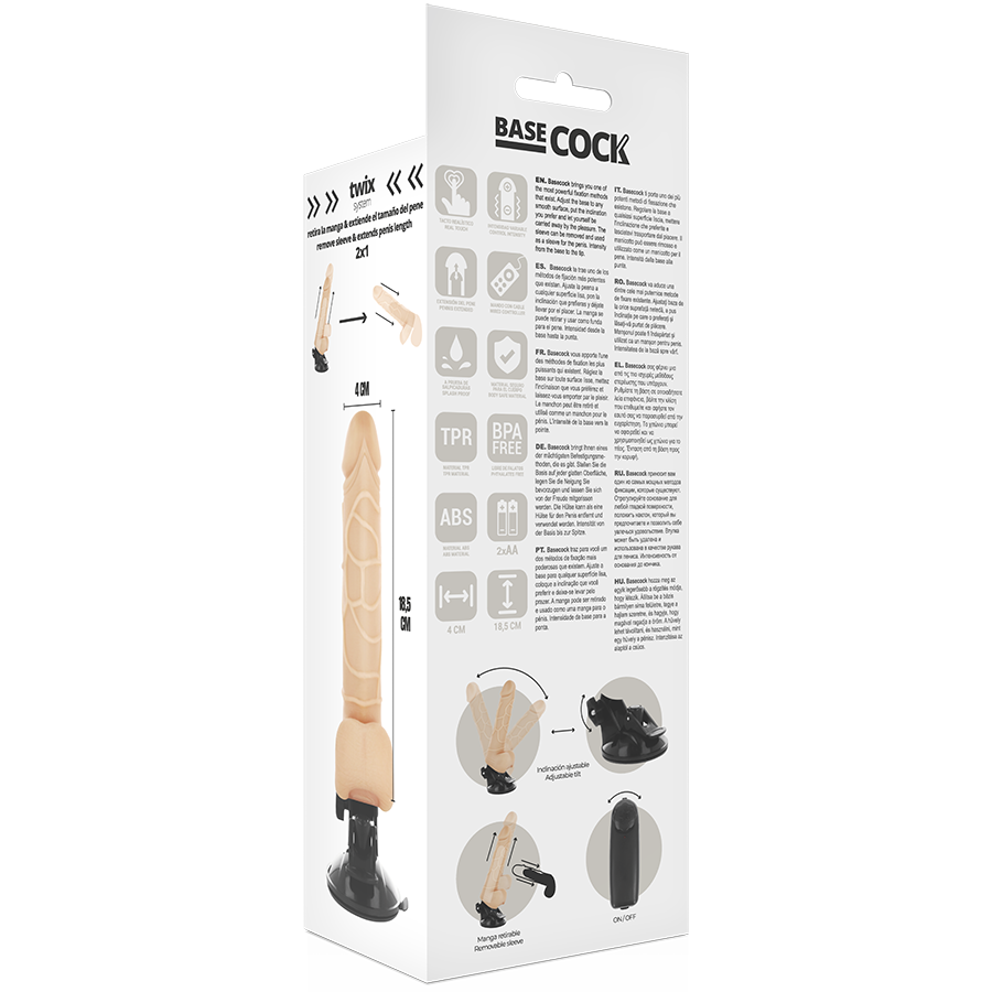 Vibrateur télécommande naturel réaliste 18.5 CM -O- 4CM — BASECOCK, vue 5