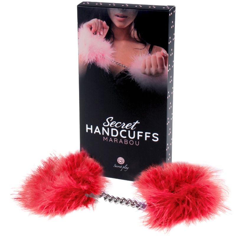 Menottes marabou rouge — SECRETPLAY, vue 3