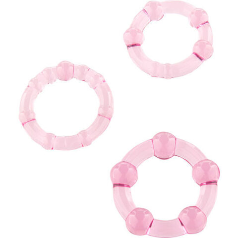 Ensemble de trois anneaux pénis rose — SEVEN CREATIONS