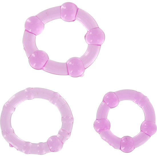 Ensemble de trois anneaux pénis lilas — SEVEN CREATIONS