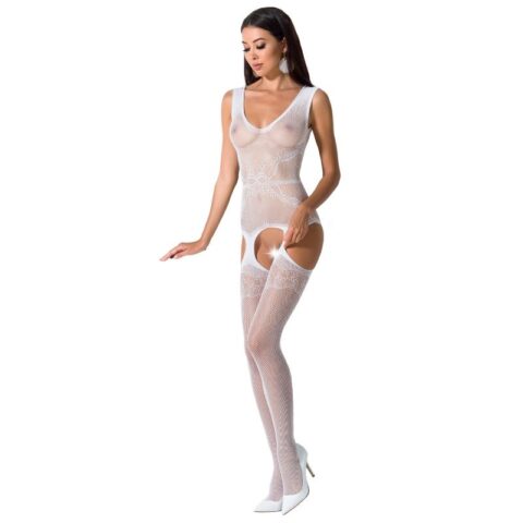 Femme BS062 bodystocking blanc taille unique — PASSION