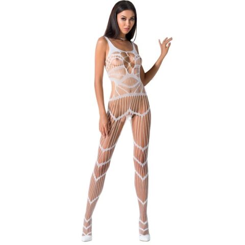 Femme BS058 bodystocking blanc taille unique — PASSION
