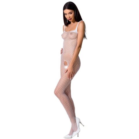 Femme BS071 bodystocking blanc taille unique — PASSION