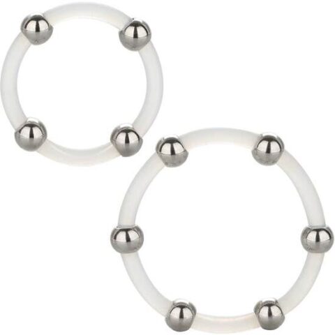 Ensemble de bagues en silicone perlées en acier — CALEXOTICS