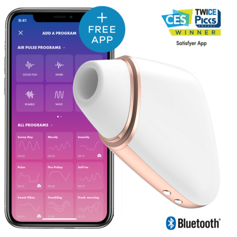 Stimulateur et vibrateur AIR love triangle blanc — SATISFYER