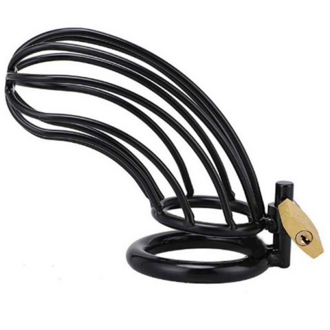 Cage danneau de chasteté doiseau noir — METAL HARD