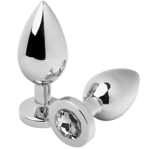 Plug anal diamant transparent moyen 7,62CM — METAL HARD