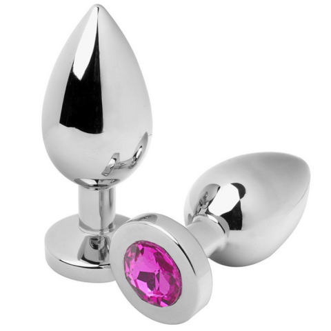 Plug anal diamant rose petit 5,71CM — METAL HARD
