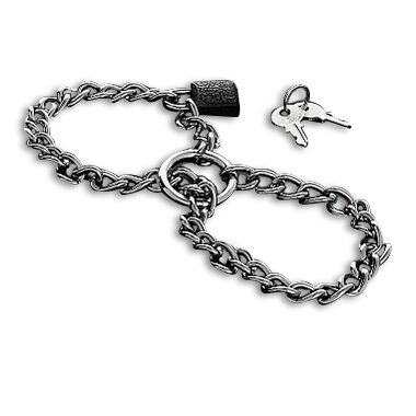 Menottes avec chaîne en acier inoxydable. — METAL HARD