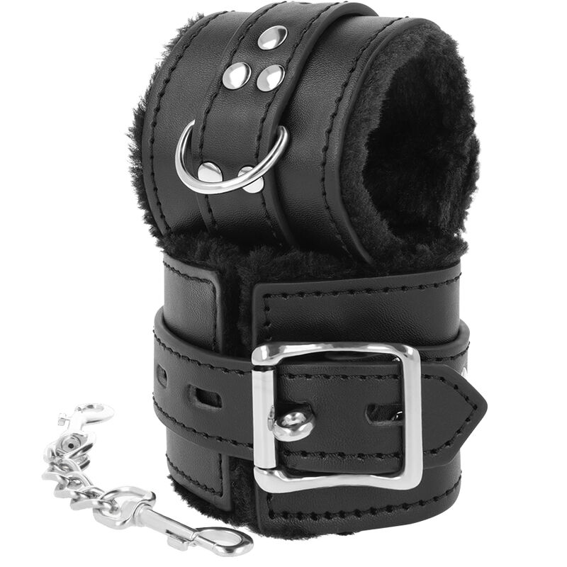 Menottes bdsm doublées noires — DARKNESS, vue 2
