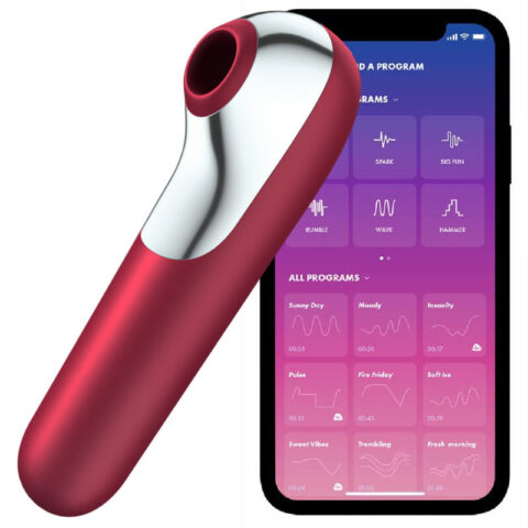 Vibrateur et aspiration dual love avec AIR pulsé rouge — SATISFYER