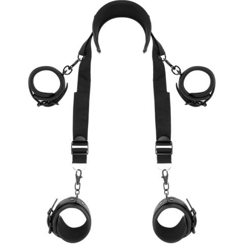 Position maître avec 4 menottes doublées de noprène — FETISH SUBMISSIVE
