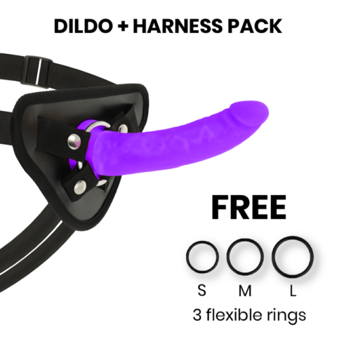Toys harnais + dong silicone violet 17 CM -O- 3 CM — DELTA CLUB