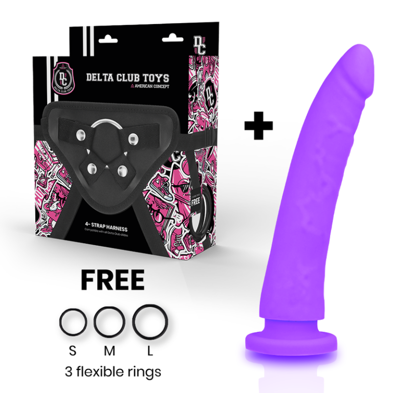 Toys arnes + dong silicone violet 20 CM -O- 4 CM — DELTA CLUB, vue 2