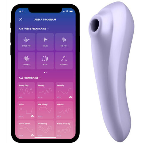 Vibrateur dual pleasure AIR pulse mauve — SATISFYER