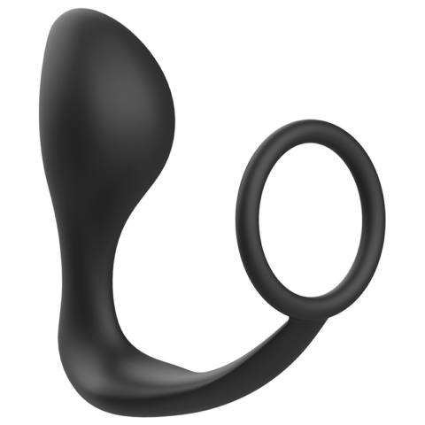 Plug anal avec anneau en silicone noir — ADDICTED TOYS
