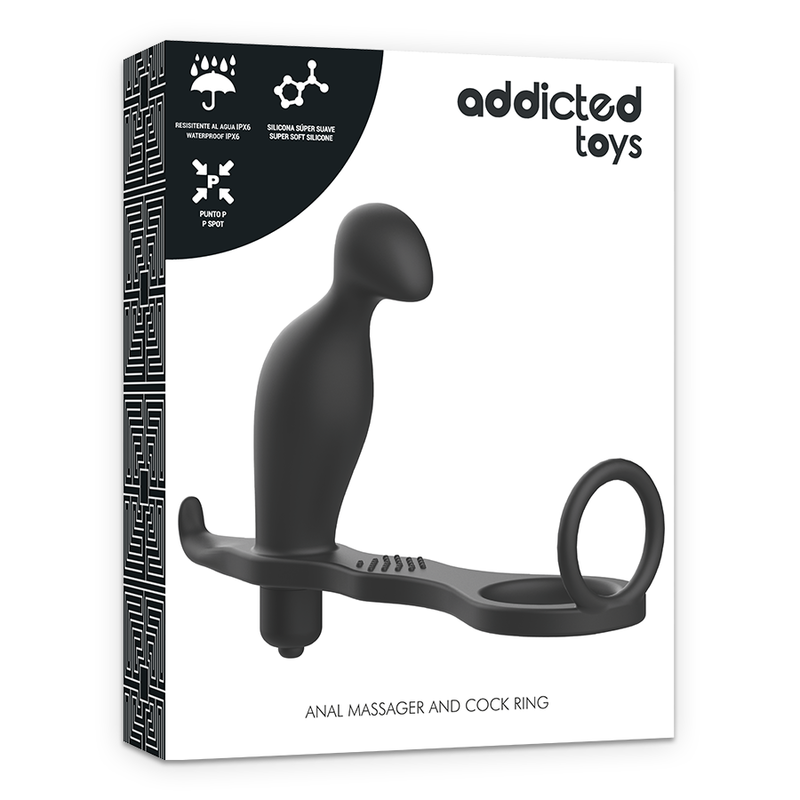 Plug anal avec anneau en silicone noir 12 CM — ADDICTED TOYS, vue 6