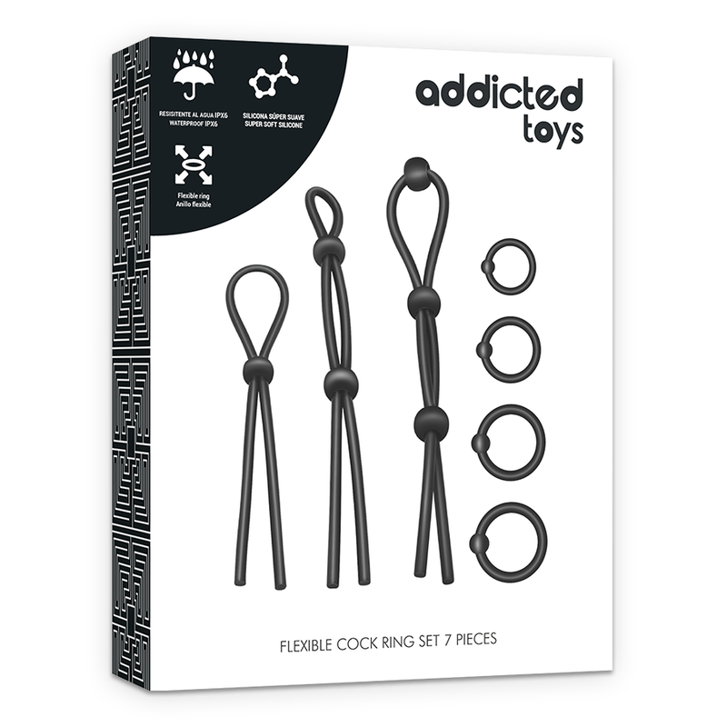 Ensemble danneau pénial flexible en silicone 7 pièces — ADDICTED TOYS, vue 7