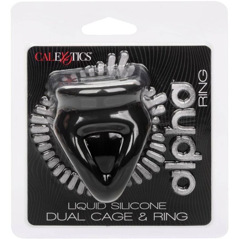 Alpha bague dual cage noir — CALEXOTICS, vue 3