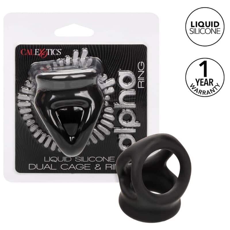 Alpha bague dual cage noir — CALEXOTICS, vue 2