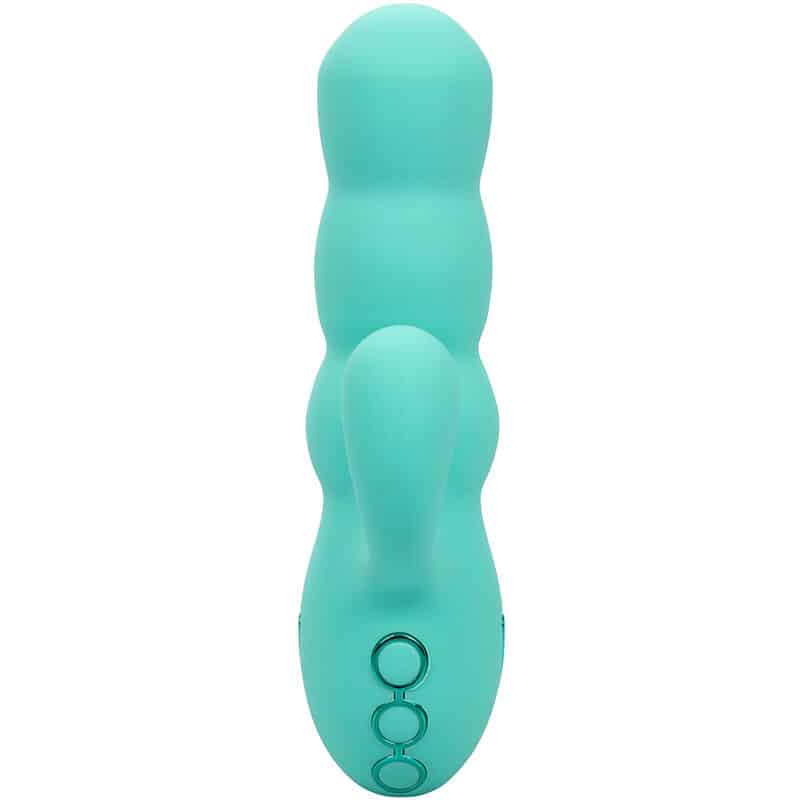 Vibrateur DEL MAR diva rabbir aqua green par california dreaming — CALEXOTICS, vue 3