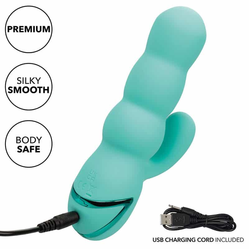 Vibrateur DEL MAR diva rabbir aqua green par california dreaming — CALEXOTICS, vue 12
