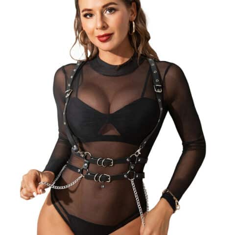Harnais avec sangles et chaîne détails taille unique — SUBBLIME