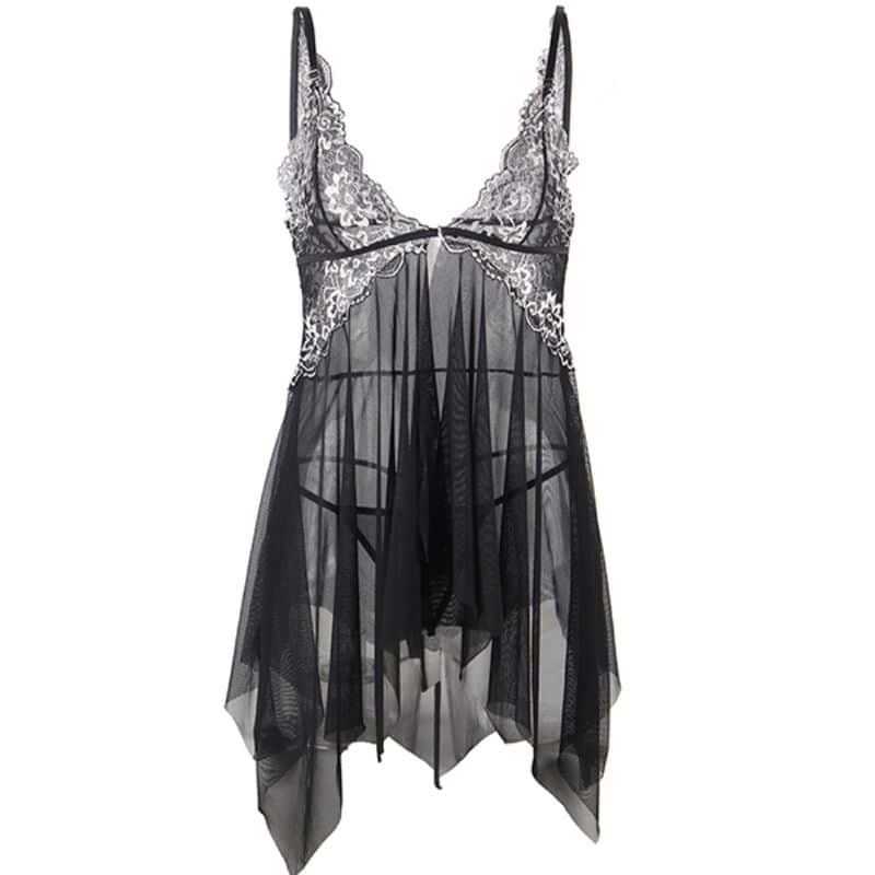 Babydoll tissu tulle poitrine dentelle S/M — SUBBLIME, vue 5