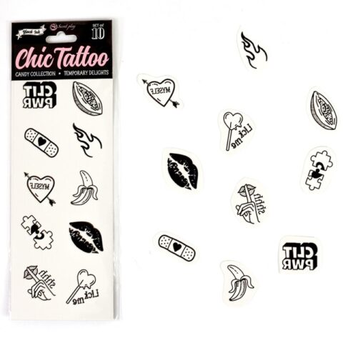Ensemble de 10 tatouages temporaires candy collection — SECRET PLAY