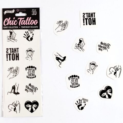 Ensemble de 10 tatouages temporaires kinky collection — SECRET PLAY