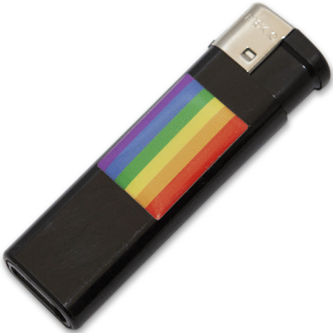 Briquet noir avec drapeau lgbt