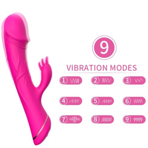 Gode vibrateur lapin silicone fuchsia — ARMONY