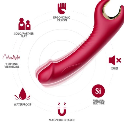Vibrateur & rotateur prince dildo rouge — ARMONY