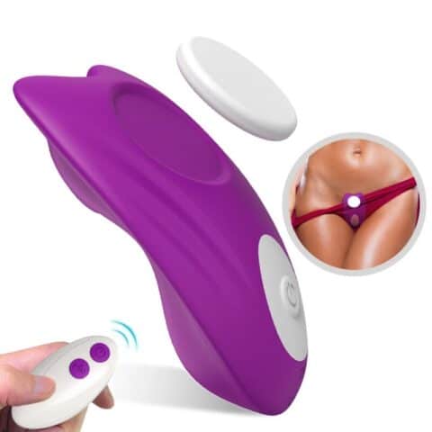 Culotte portable papillon vibrateur télécommande violet — ARMONY