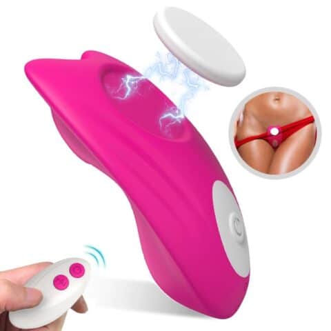 Culotte portable papillon vibrateur télécommande rose