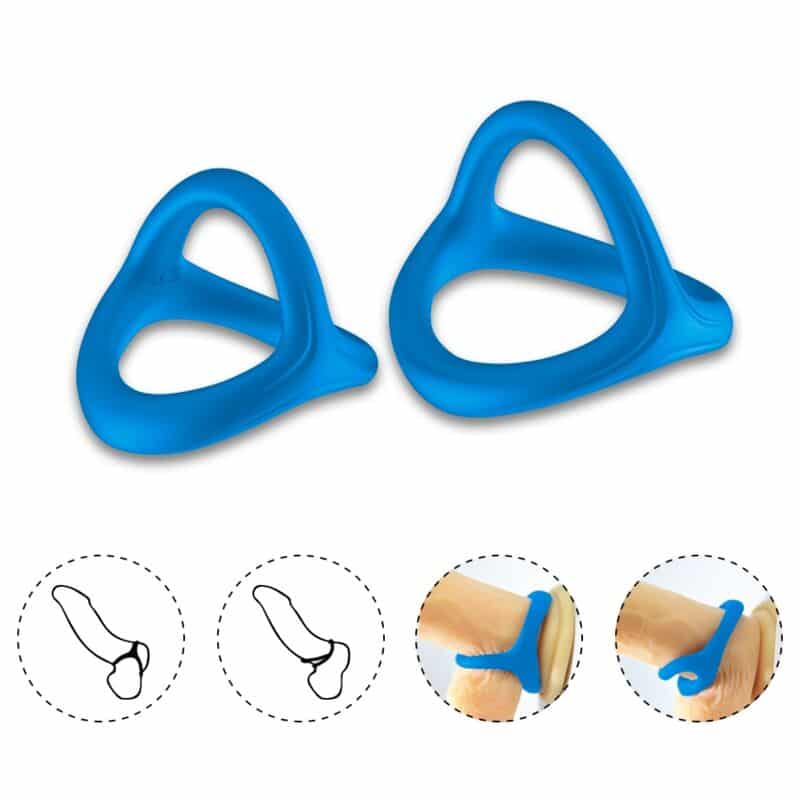 Bague double silicone tresor bleu — ARMONY, vue 3