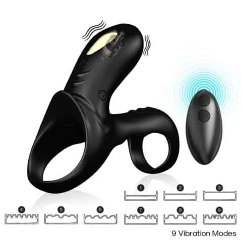 Anneau vibrateur double ranger pour couples noir — ARMONY