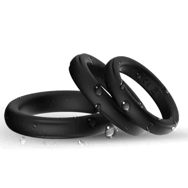 Bague triple silicone noire — ARMONY, vue 2