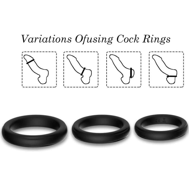 Bague triple silicone noire — ARMONY, vue 4