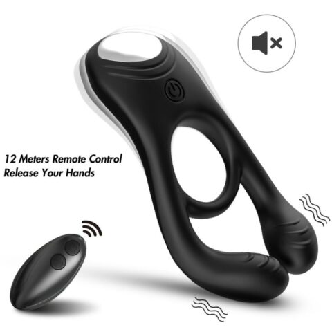 Veyron double vibrateur anneau jouet pour couples télécommande noir — ARMONY