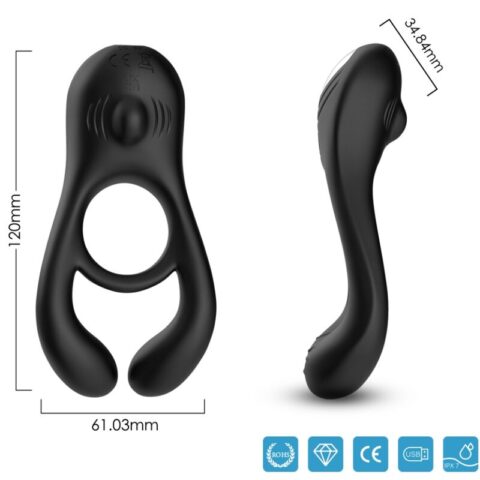 Jouet à anneau vibrateur double veyron pour couples noir — ARMONY